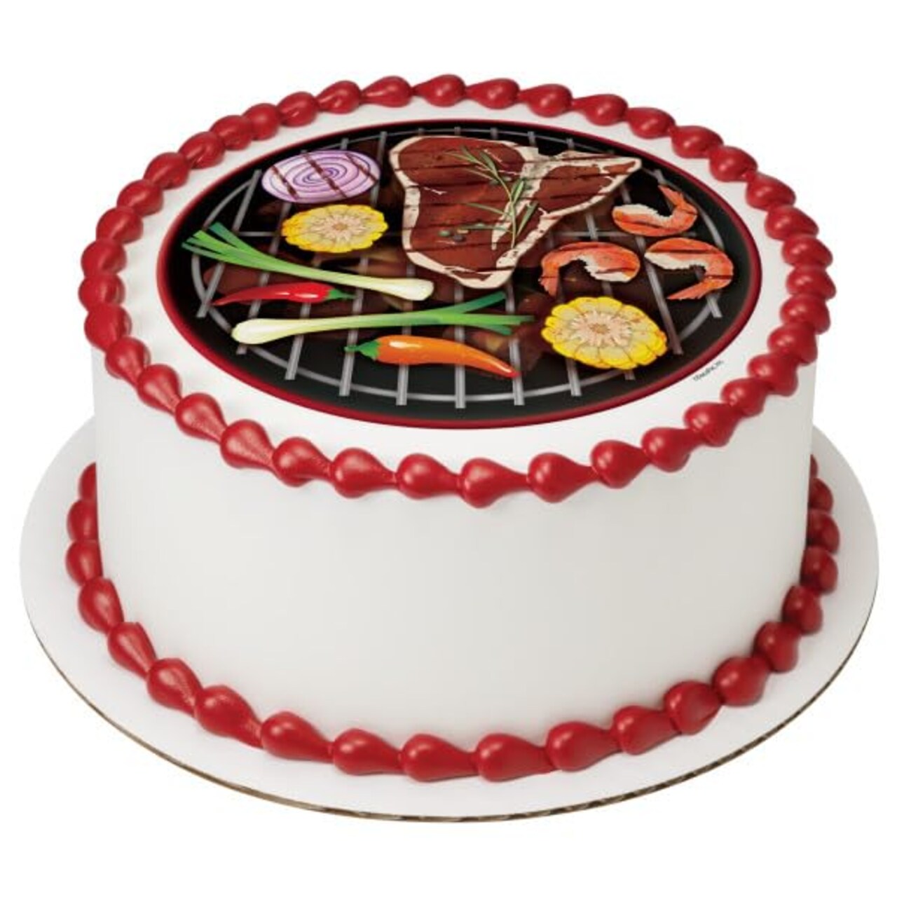 Grill Top with Food PhotoCake® Edible Cake Topper Icing Image,